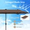 13FT Outdoor Patio Umbrella with Solar LED Lights for Backyard Relaxation
